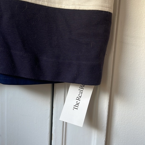 Milly of New York Dress Color Block Navy Cream Work Dress - Picture 3 of 7